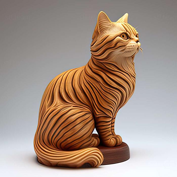 3D model American Bobtail cat (STL)